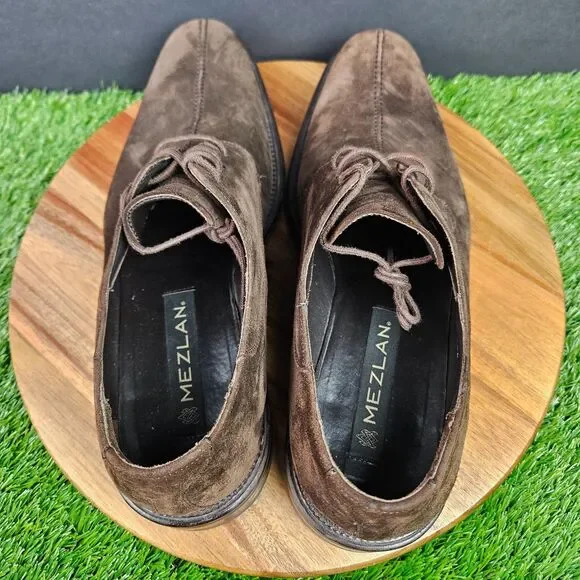 Mezlan Wayne Brown Suede Leather Oxford Dress Shoes Split Toe Size 10 M